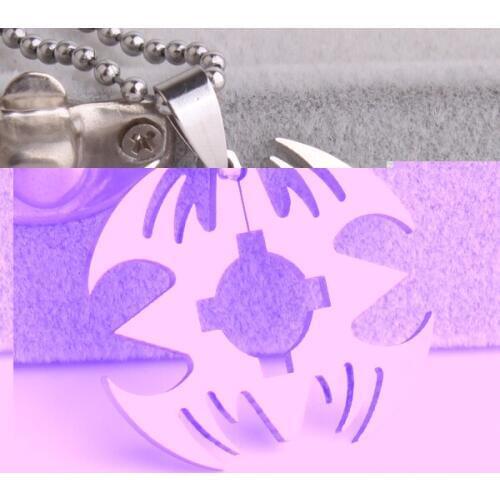 Silver color Double Bat 316L Stainless Steel pendant necklaces bead chain for men women wholesale