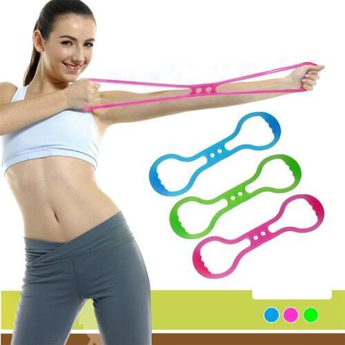 New Silicone Resistance Band Jelly 8 Type Hand Gripper Chest Developer Muscle Fitness Yoga Workout Pulling Outdoor Fitness