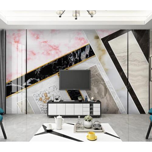 Modern wallpaper for living room Modern minimalist creative light luxury abstract geometric marble white background wall