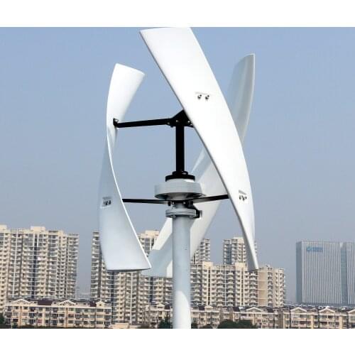 300W/400W 12V Spiral Wind Turbine Generator Red/White VAWT Vertical Axis Residential energy with MPPT/PWM Charger Controller
