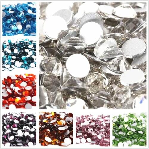 Super Shiny 288pcs/bag, ss34 (7.0-7.3mm Multicolor Non Hotfix 3D Nail Art stones Flat back Rhinestones glass nail art decoratio