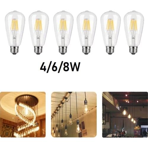 Retro Edison Light Bulb E27 220V 4W 6W 8W ST64 Filament Incandescent Ampoule Bulbs Vintage Edison Lamp LED Bulb