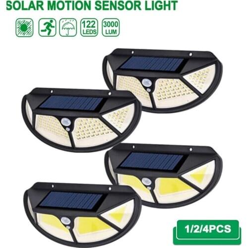 LED Solar Light Outdoor Solar Lamp with Motion Sensor Light SunLight Street Lamp Solar Powered LED Spotlight for Garden Decor