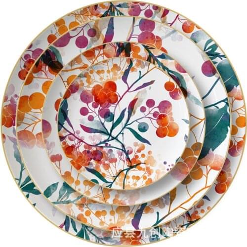 Ins Nordic ceramic Phnom Penh girl retro plate afternoon tea cake snack fruit plate set