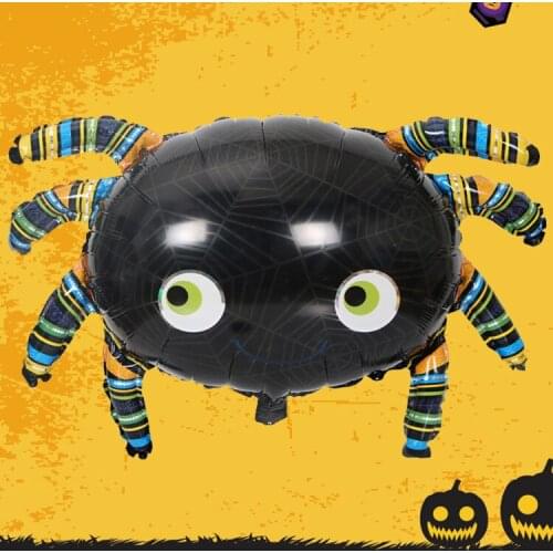 Halloween balloon childrens toy balloon black spider easter festival atmosphere party decoration aluminum foil balloon