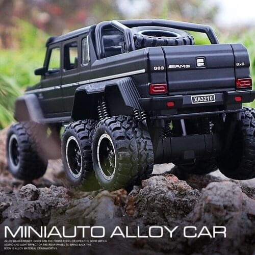 1:32 G63 6*6 Big Tire Alloy Modified Off-Road Vehicles Pickup Model Diecasts Metal Simulation Toy Car Model Collection Kids Gift