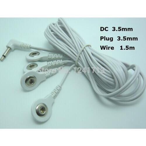 20pcs/lot 4 in 1 DC head 3.5mm TENS unit electrode lead wire/cable plug 3.5mm for tens ems digital therapy machine