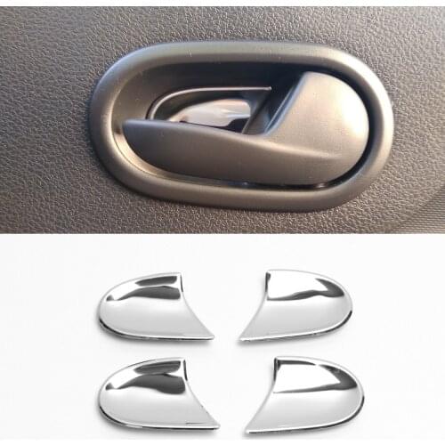 4pcs stainless steel interior inner door handle bowl cover trim for Dacia Renault Logan 2 Sandero 2 for 2nd generation only