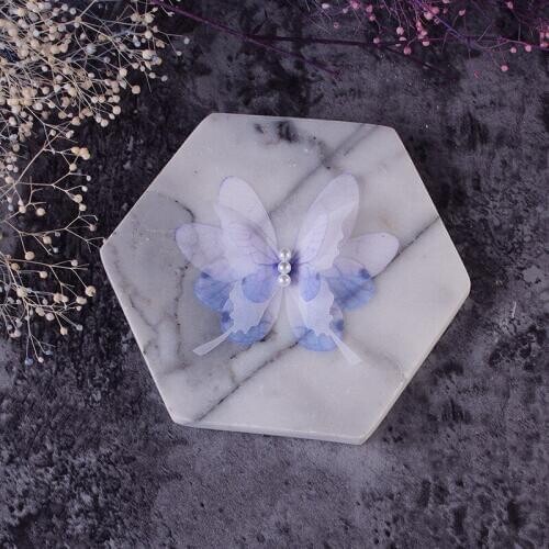 4 Layer Organza Butterfly For DIY Art Craft Hair PinMaking Ethereal Tulle Chiffon Butterfly For Wedding Dress Garment Decoration