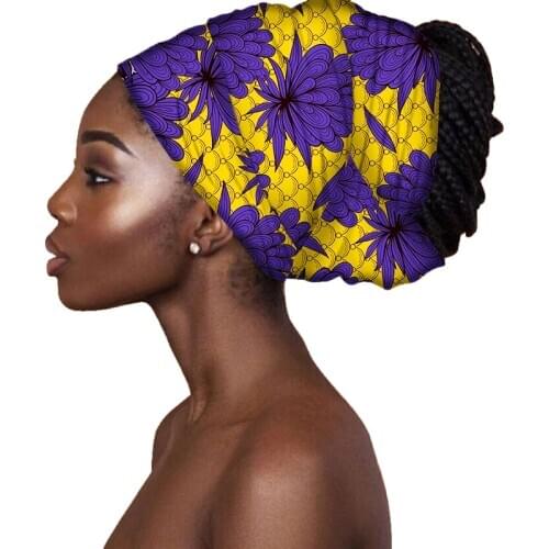 African Fashion Head Wrap for Women Bazin Riche 100% High Quality Wax Print Women Bandana Ankara Head Wraps Dashiki Clothes