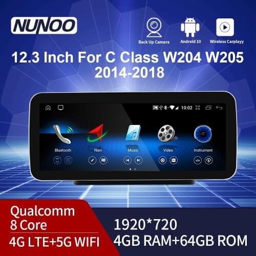 Nunoo 12.3 Inch Car Radio IPS Screen For Mercedes Benz G Class W463 W461 GLC X253 C Class W204 W205 V Class W446 2013 2014 2015