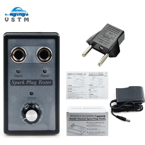 Auto Car Spark Plug Tester with Adjustable Double Hole Detector Ignition Plug Analyzer for 12V Gasoline Vehicles