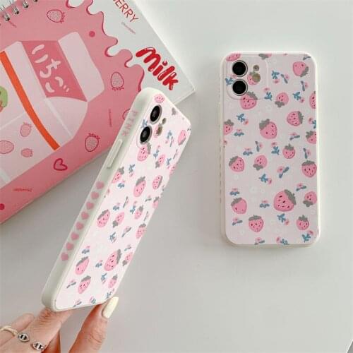 Fashion Strawberry Phone Case for OPPO A3 A5 A8 A9 A52 A72 A83 A55 A32 Reno A93 A11 FINDX3 A94 R15 R17 Soft Back Cover Shell