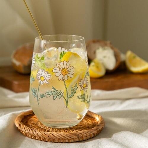 Home Small Glass Water Cup Creative Juice Milk Glass Cup Vintage Drinking Water Copos De Vidro Espresso Shot Glass LH50BLB