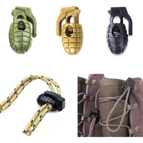 Grenade Buckle Stopper Rope Clamp Hike Outdoor Survive Cord Clip Shoelace Shoe Lace Paracord Lock Camp