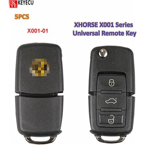 Keyecu 5PCS/Lot X001-01 Series Black Color Universal Remote Key Fob 3 Button for VVDI Key Tool