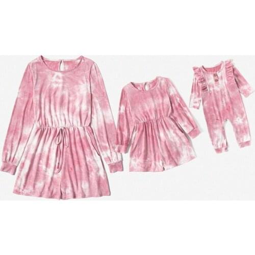 Mom Baby Woman Girl Onesies Jumpsuit Mother Daughter Overall Pants One-Piece Spring Family Matching Outfits Mommy and Me Clothes