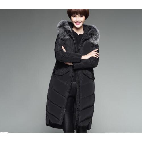 Fur Collar Hooded Women Down Coat Jacket Warm Woman Down Coat Winter Coat Women Coat