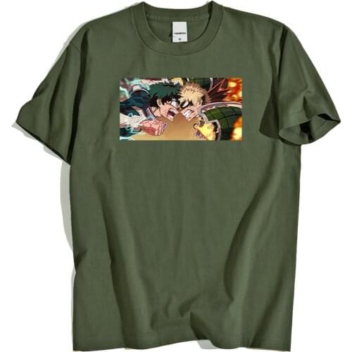 My Hero Academia Japan Anime Printing T-Shir Men Vintage Sweat Clothes Fashion Oversize T-Shirt Loose O-Neck Male Casual Tshirt