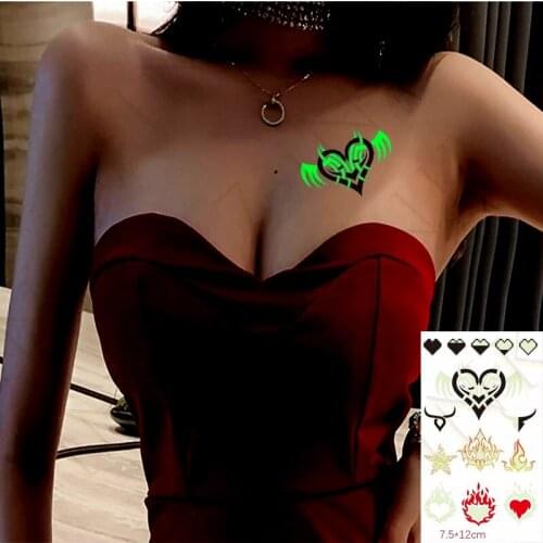 Tattoo Stickers Luminous Child Kid Temporary Fake Tattoos Glow Paste on Face Arm for Children Body Art Couples Love Sticker