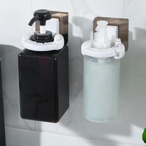 Wall Mounted Hanging Shampoo Bottle Shelf Shower Gel Rack Self Adhesive Hanger Bathroom Hand Sanitizer Rack Accessories Home