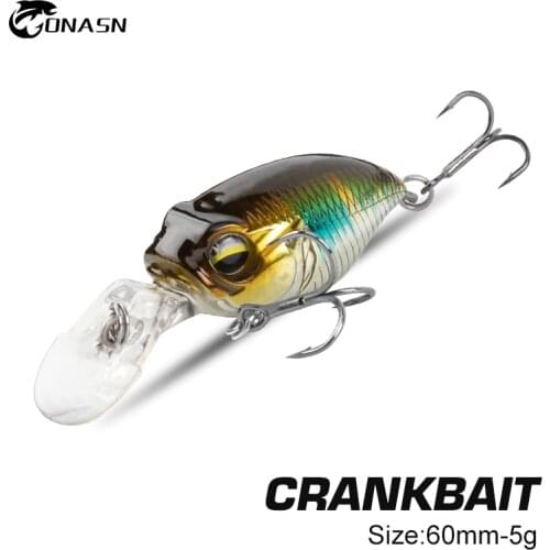 ONASN New Crankbaits Fishing Lures 60mm 5g Floating mini Minnow Wobblers Artificial Hard Plastic Trout Bait Crank Fishing Tackle
