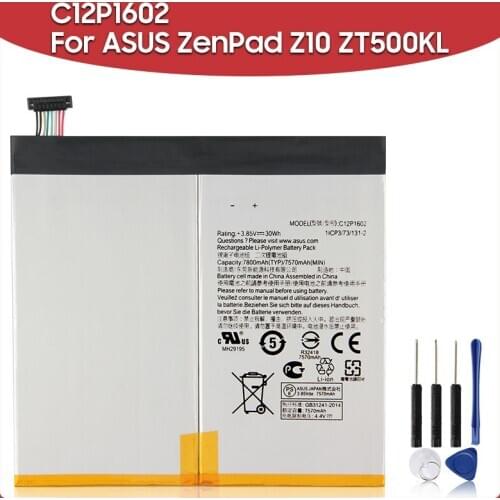 Original Replacement Battery 7800mAh C12P1602 For ASUS ZenPad Z10 ZT500KL Tablet Batteries