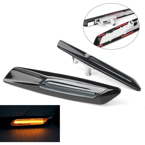 Pair LED Side Indicator Marker Lights Turn Signals For BMW E82 E88 E90 E91 E92 E93