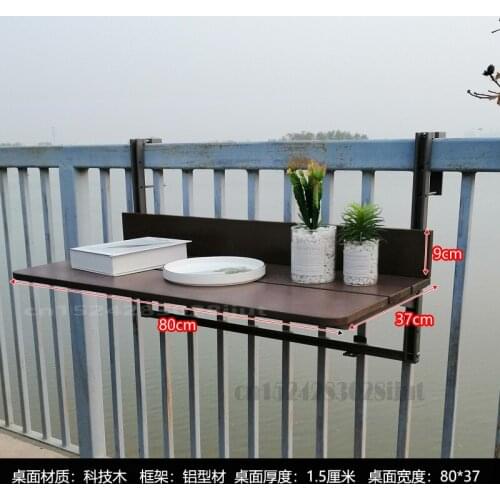 Balcony railing hanging table Folding convenient hanging computer table home bar counter Creative lifting folding desk