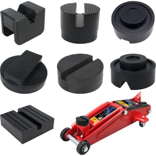Different Types Car Lift Jack Stand Rubber Pads Black Rubber Slotted Floor Jack Pad Frame Rail Adapter Universal