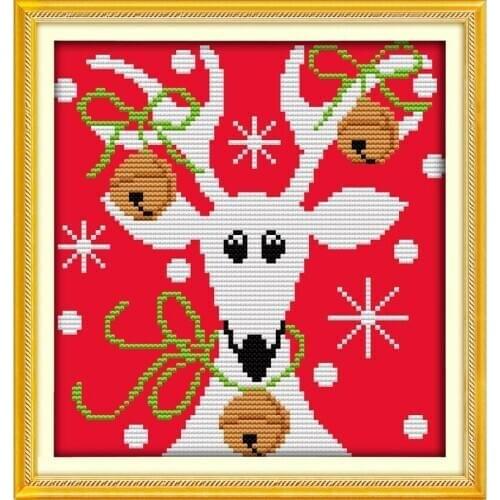 Christmas reindeer Handmade needlework counted printed pattern cross-stitch sets dmc canvas embroidery New Years product 14CT