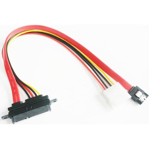 SATA III 6Gbps Data with Molex 4-pin LP4 to SATA 22-pin (7+15) Data and Power Combo Cable, sata data and power combo cable