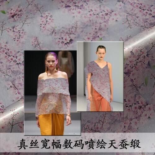 135cm Silk Spray- Print Silk Satin Silk Fabric Dress Dress Shirt Hard Silk Satin Silk Material