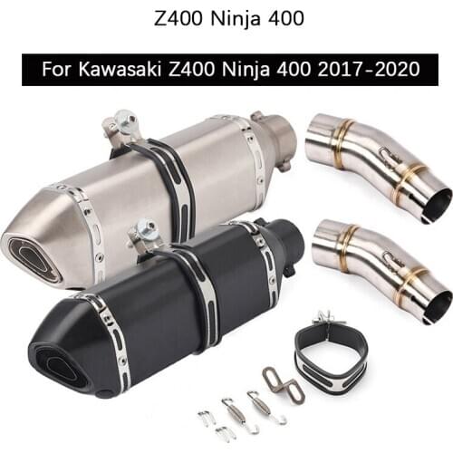 For Kawasaki Z400 Ninja 400 2017-2020 Exhaust Pipe Slip On Motorcycle 51mm Escape Mid Tail Pipe Removable DB Killer Muffler