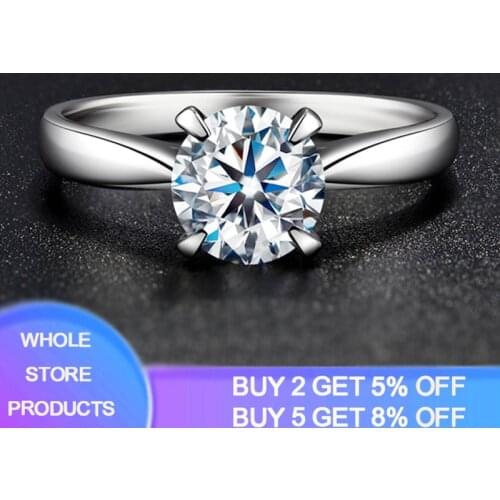 YANHUI Luxury White Gold 18K Ring With 2.0ct Cubic Zirconia Rings Fit Women Gift Wedding Bands Engagement Rings Fine Jewelry