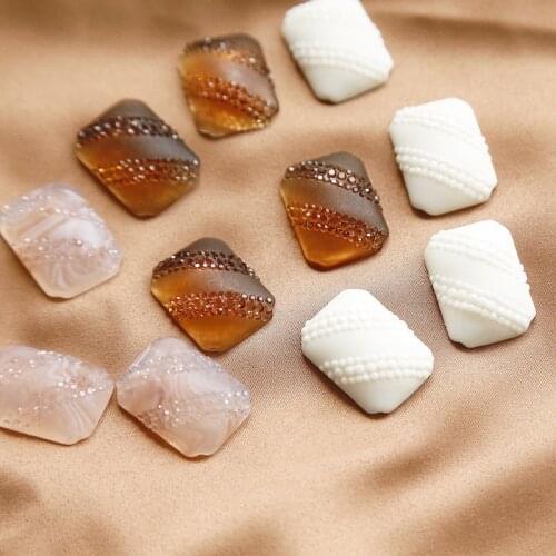 French retro gentle diamond square earrings hairpin patch DIY hand-made jewelry accessories earring materials