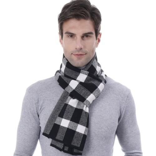 2021 Winter Warm Scarves Men Scarf Casual Neckercheif Business Plaid Strip Scarves Men Soft Cashmere Wraps Male Sjaal Foulard