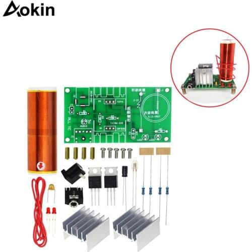 1 Set Mini Tesla Coil Kit 15W Mini Music Tesla Coil Plasma Speaker Tesla Wireless Transmission DC 15-24V DIY Kits