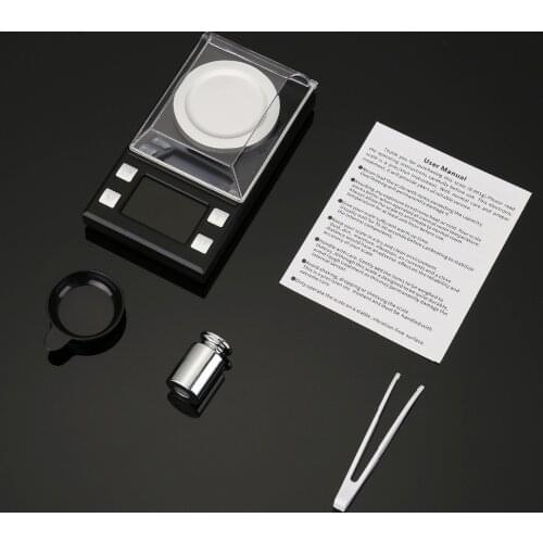 1PC Professional Digital Jewelry Scale 50g/0.001g Mini Electronic Scale Blue Backlight LCD Display For Jewelry, Medicinal he