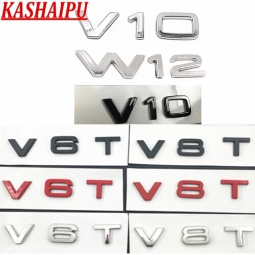 1x Engine Motor Text Swap V6T V8T V10 W12 Emblem Badge Fits For Audi Quattro A Q S Rs TT Series Trunk Side Door
