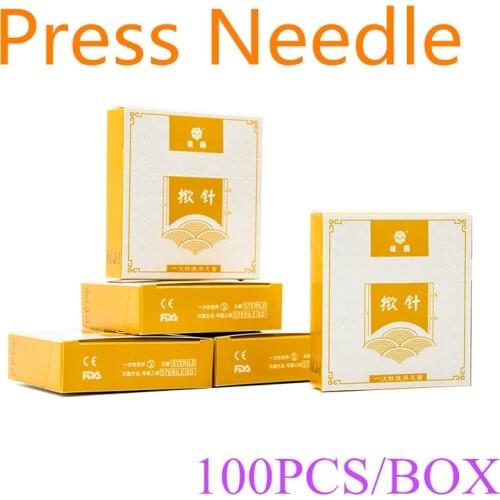 100Pcs/Box Disposable Sterile Acupuncture Needle Press Needle For Ear Massage Auricular Embedded 0.22x1.3