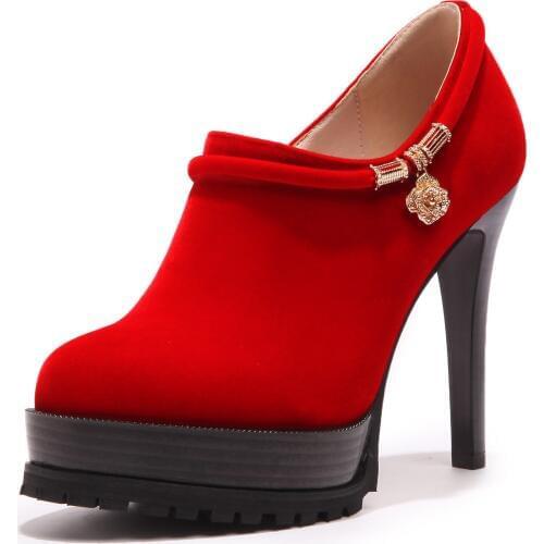 18 years spring sexy high with fine deep mouth with waterproof suede 43 single shoe size code 33-18225