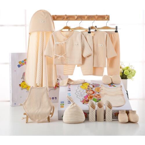 18PCS/set newborn baby girls clothes Organic Cotton 0-6months infants baby girl boys clothing set baby gift set without box