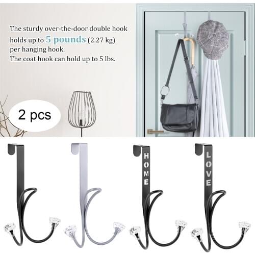 2PCS No Installation Of Creative Door Hook Clothes Hangers On Nail-free Doors Back Hanging Non Trace Clothes And Hats Shelf