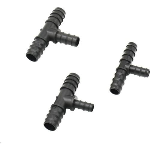 30pcs T-Shape 25mm To 20mm To 16mm Garden Hose Reducer Tee Barb Connector 1" 3/4" 1/2" Hose Tee Water Splitter