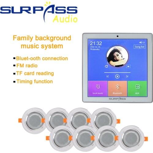 4 Inch Hot Sale Bluetooth Touch Screen Amplifier 3''10w Ceiling Speaker Background Music System Combo for Home/hotel/office