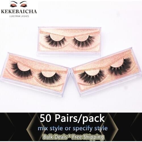 50 Pairs 3D Mink Eyelashes Wholesale Lashes Cruelty Free Fluffy Mink Lashes Bulk Eyelashes 48 styles Long Lasting False Eyelash