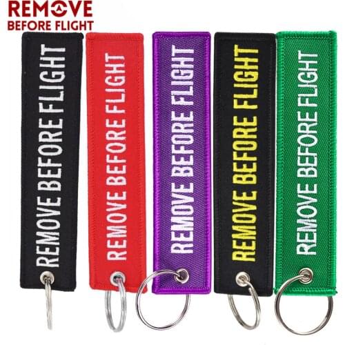 50 PCS Chaveiro Remove Before Flight Embroidery Keychain Keyrings for Aviation Mixed Color Port Clef Jewelry Luggage Tag Llavero