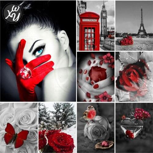 5D Diamond Painting Red Rose Portrait Full Drill Cross Stitch Kits Diy Embroidery Sale Picture Rhinestone Mosaic Home Decor Gift