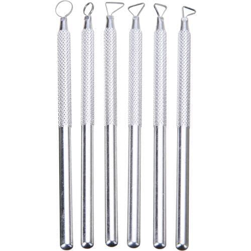 6Pcs Aluminum Alloy Clay Sculpting Wax Carving Pottery Tools Polymer Ceramic Modeling Kit For DIY Handmade Polymer Clay Jewelry